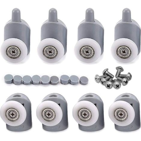 8 Pcs 23mm Galet Rouleau Roulette Roue pour Porte de Douche, Roulettes Coulissantes Porte Salle de Bain (1/4)