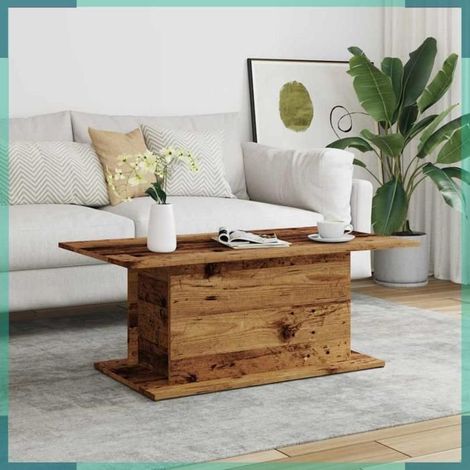 856806 Table basse vieux bois 102x55,5x40 cm bois d'ingénierie (1/5)