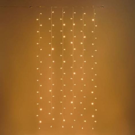 Rideau lumineux 1X2M 120 LED ambré prolongeable câble blanc 31V IP44 SMART Connect Lotti (1/5)