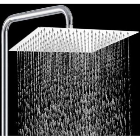 Cabezal de ducha cuadrado de acero inoxidable 304, alta presión con 144 boquillas de silicona, ahorro de agua.