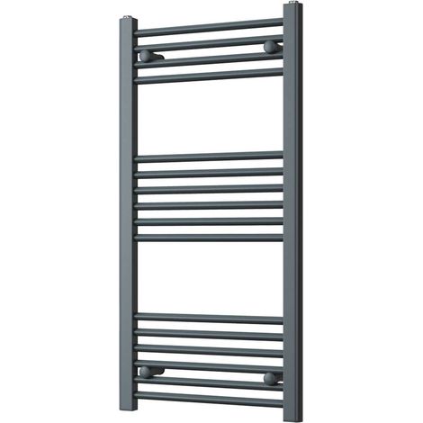 Zennor - Anthracite Heated Towel Rail - H1000mm x W500mm - Straight (1/3)