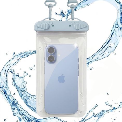Funda para teléfono impermeable IPX8, universal, arcoíris, azul (1/5)