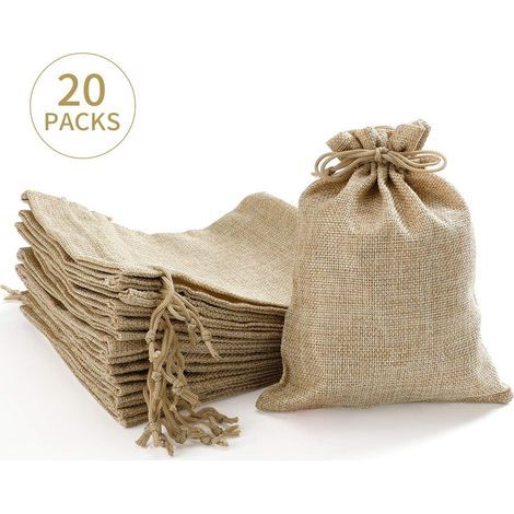 20-teilige Jutesäcke Jutesäcke 15 x 20 cm große Taschen für Adventskalender, Schmuck, Gastgeschenke und DIY, Jutesäcke, Stoffbeutel zum Füllen - Weihnachten (1/5)
