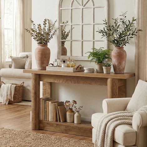 Table Console, 160×30×80cm, Table Étroite à 2 Niveaux en Bois, pour l'Entry, Couloir, Salon, Foyer, Noir & Noyer (1/5)