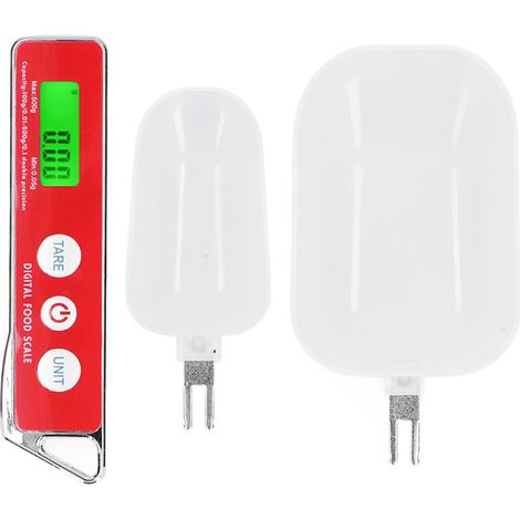 Tragbare digitale Küchenwaage aus Edelstahl für Mehl, Tee und Gewürze, 500 g/0,1 g, Rot (1/5)