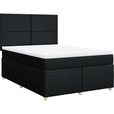 Maison Exclusive - Boxspringbett mit Matratze Schwarz 140x190 cm