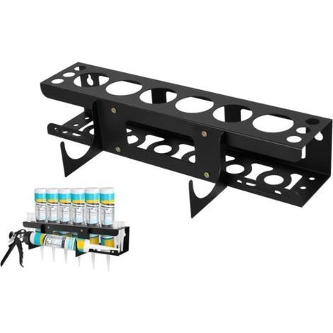 Support pour pistolet à calfeutrer avec base de nivellement - Organiseur pour fourgonnette et espace de travail - Support mural universel - 6 tubes et buses de calfeutrage (1/5)