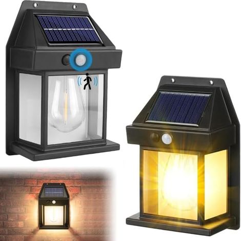 Lot de 4 Appliques Murales Solaires LED - Éclairage Blanc Chaud, Design Moderne, Étanche IP44 Idéal pour Jardin, Terrasse, Extérieur, Allée et Patio (1/5)