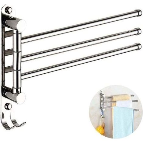Porte-serviette pivotant mural en acier inoxydable, bras de tige de serviette de bain, salle de bain / cuisine pivotant porte-serviettes organisateur de Soutiende Soutien------- 3 taille de t (1/4)
