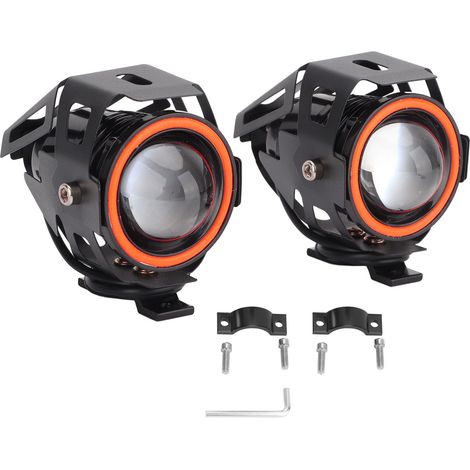 LED-Motorradscheinwerfer mit Halo-Ring, IP54 wasserdicht, einstellbare Helligkeit, lange Lebensdauer, 12-60V DC Stromversorgung. (1/5)