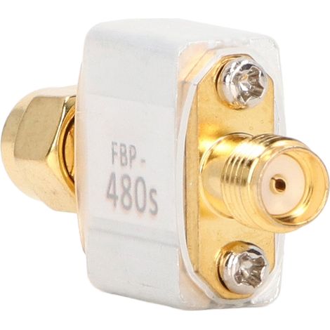 Filtre à ondes acoustiques de surface 480MHz, bande passante 25MHz [480s] pour transmission d'images numériques HD COFDM, modèle fournisseur MRA191G, composant RF dédié. (1/5)