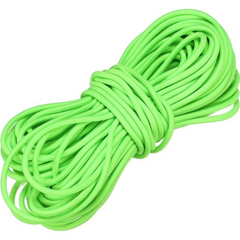 Corde élastique de 0,3 cm x 124,7 m en polyester très résistant pour kayak, bâche, bateau, tente, camping, loisirs créatifs, vert fluo (1/5)