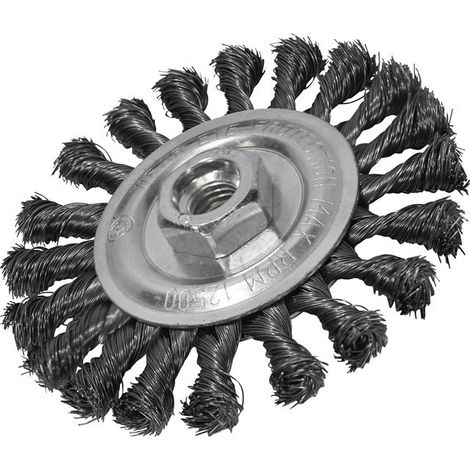 Faithfull 4311514135 Circular Wire Brush 115 x 12mm M14x2 Bore, 0.35mm Wire FAIWBCT115 (1/2)