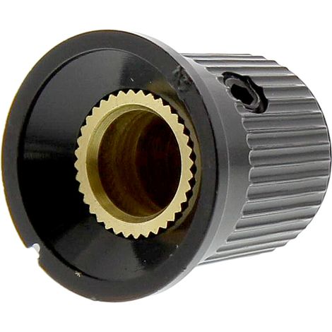 Bouton de potentiomètre RS PRO, Axe de 6.4mm, Diamètre de 16mm, Vis sans tête (1/2)