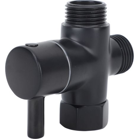 Mitigeur 3 voies G1/2 pour douche, vanne de dérivation en cuivre, bras de douche noir pour pommeau de douche à main (1/5)