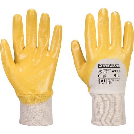 Guanti in nitrile con dorso aerato, polso a maglia, Marine, taglia S - Taglia 7 (1/2)