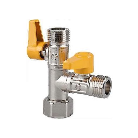 3-Wege-Duschventil aus Messing, 3-Wege-T-Stück aus Messing, Absperrventil für Küche oder Bad (1/5)