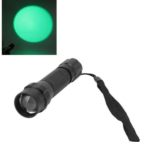 Green LED Flashlight, Zoomable, Portable, Single Mode, for Hunting, Observation, Astronomy, Camping (1/5)