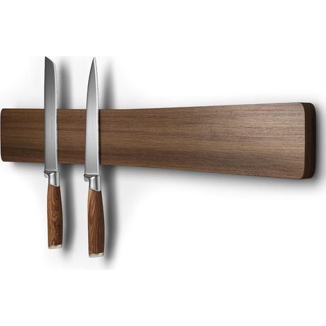 Barre magnétique porte-couteaux murale en bois d'acacia (40 cm / 16 pouces) (1/5)