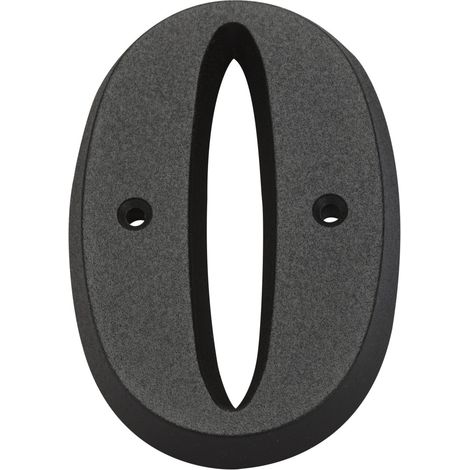 Zahl 0 in mattiertem Zamak H.8 x B.4,5 cm CENTRALE BRICO