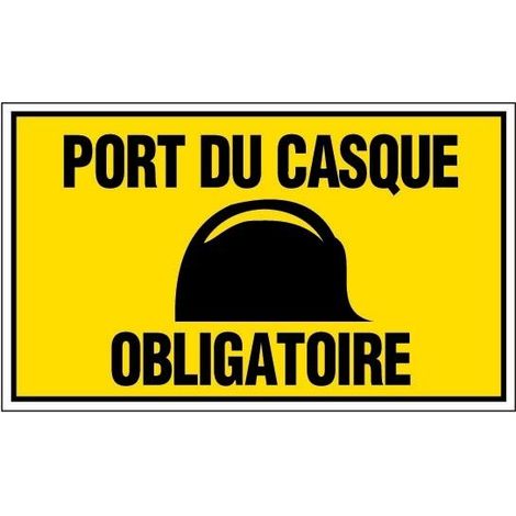 Novap Señal de casco obligatorio panel amarillo 33x20 cm