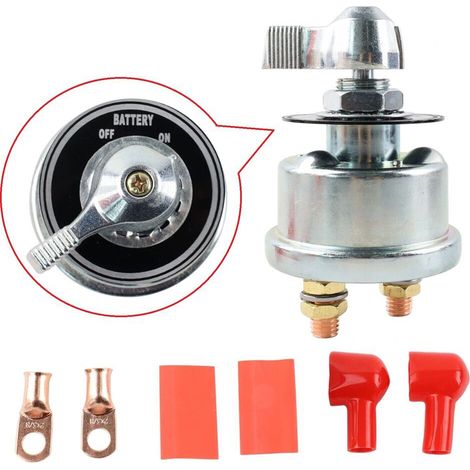 Interruttore di disconnessione principale della batteria da 200 A 12 V-24 V, interruzione di corrente per auto, veicoli, camion, barche (alloggiamento in alluminio, on/off)