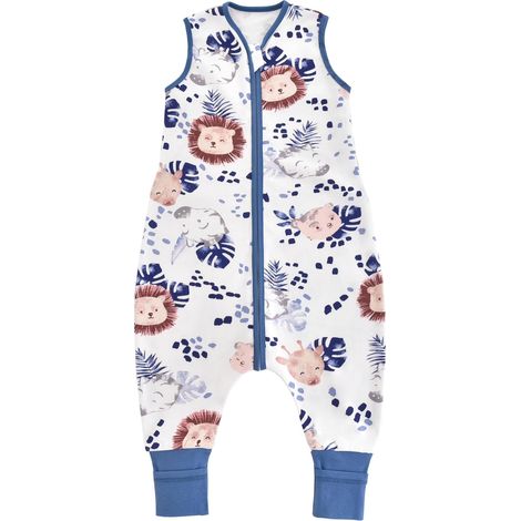 Gigoteuse Bébé avec Jambes et Pieds - 1,5 Tog - 100% Coton - Pour Toute l'Année - Zèbre - 70 cm (1/5)