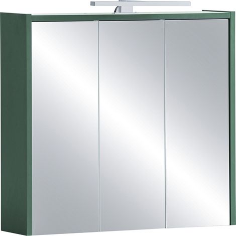Spiegelschrank modern in grün mit LED-Beleuchtung ca. 65 cm breit LOANO-80 (1/5)