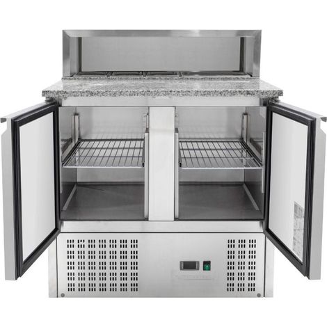 Meuble à Pizza Réfrigéré - 2 Portes - 5 Bacs GN 1/6 (1/5)