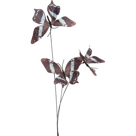 Branche Décorative avec Papillons en Textile Brun pour Décoration d'Intérieur 10x10x65 cm - PANGIVO (1/2)