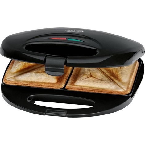 Clatronic ST 3477 Sandwichera, 2 Sandwiches, Placas Antiadherentes, Regulador Temperatura, Tostado Perfecto 700W Negro
