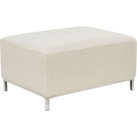 Pouf poggiapiedi ottomano in tessuto beige Oslo