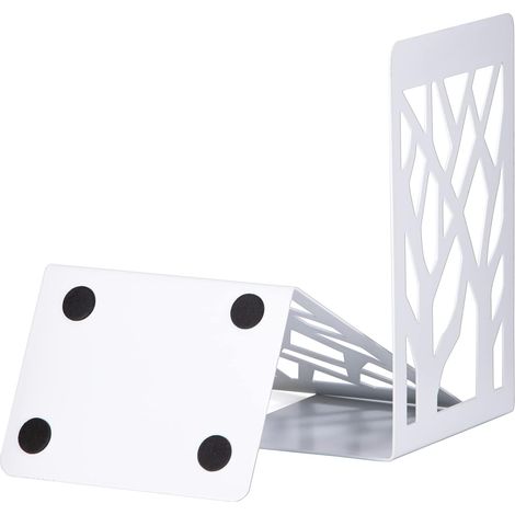 Serre Livre, Cale Livre en Métal, Serre Livres Blanc, Serre-Livres, Innovant Presse Livre(Blanc 1 Paire)- Bloc Livre pour Enfants, Bureaux, Écoles, Salons, Librairie et Bibliothèque (1/5)