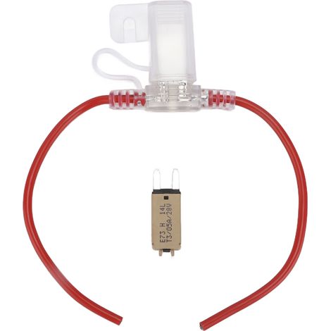 Support de fusible auto 31.5cm 12AWG étanche avec fusible 5A à réinitialisation manuelle TPE+PVC pour camping-car yacht coffre (1/5)