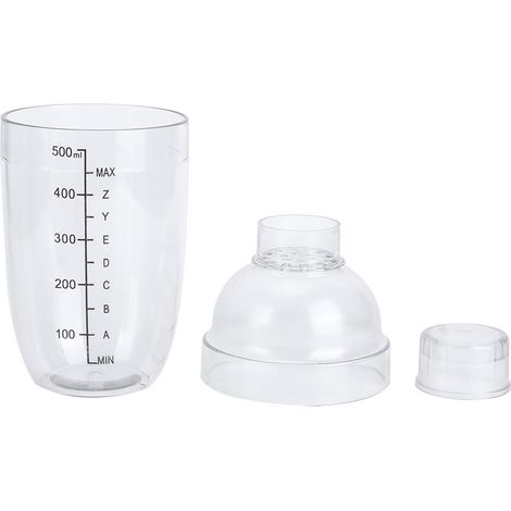 Shaker à cocktails gradué 530ml pour bar, thé au lait, jus et vin, en plastique pour maison et magasin. (1/5)