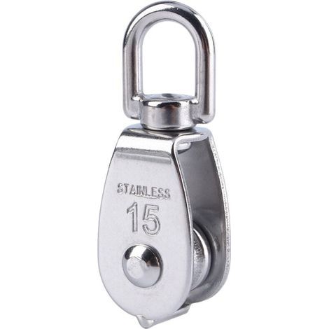 Corde de levage de bloc de poulie pivotante à roue unique en acier inoxydable 304 M15 (1/3)