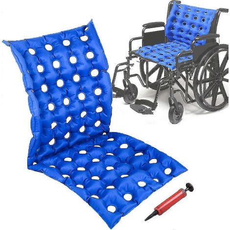 Coussin de siège gonflable avec dossier complet pour fauteuil roulant, coussin anti-escarres pour personnes âgées alitées (1/5)