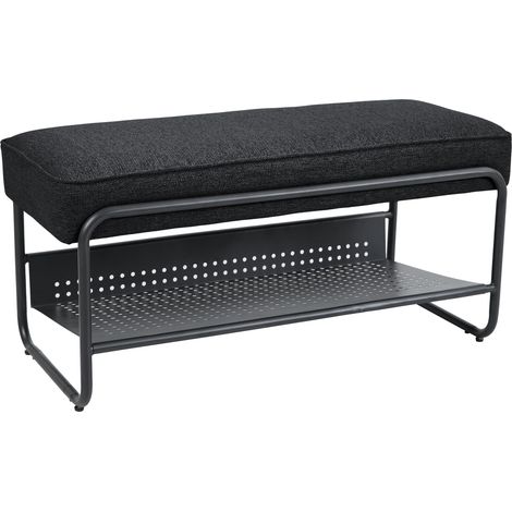 Banc à chaussures 90 x 37 x 42 cm noir (1/5)
