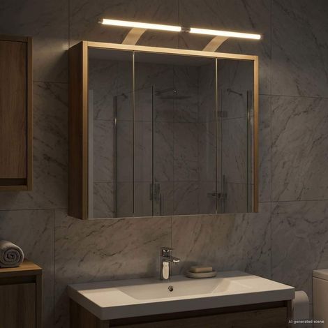 vidaXL Mobiletto per specchio da bagno Rovere Artigianale