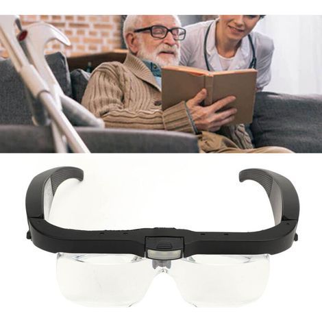 Loupes montées sur la tête avec 5 lentilles, 3 lumières LED, 2 vitesses réglables Loupe serre-tête 3,7 V, (1/4)