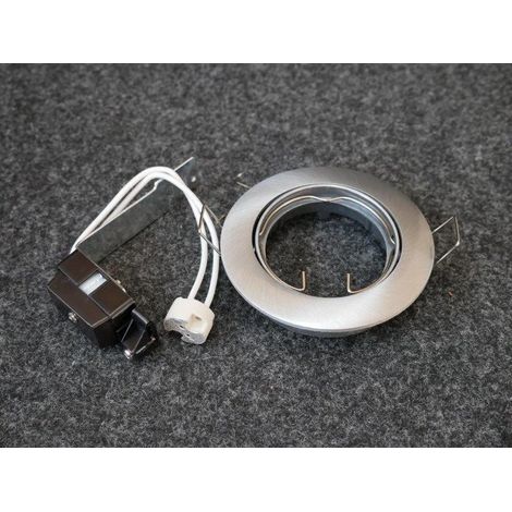 Spot encastré alu brossé orientable rond Ø 83mm pour ampoule GU5.3 12V (non incl) alim non fournie IP20 Be Good SEET (1/2)