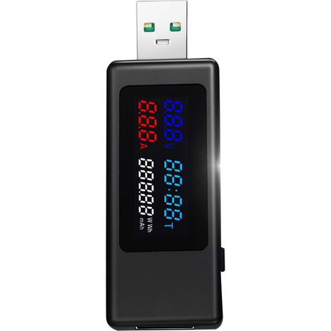Testeur de compteur de puissance USB KWS-V30 6 en 1, capacité de synchronisation de tension de courant, quantité électrique avec fonction de mémoire de mise hors tension (1/5)