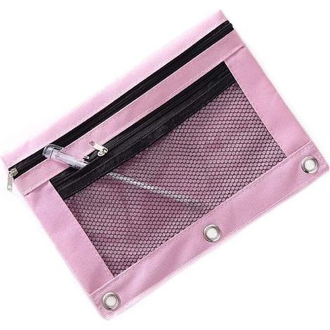 Organizador de carpetas reutilizable con doble bolsillo para una fácil organización y una ventana transparente para un acceso rápido al contenido (rosa).