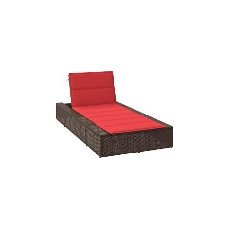Transat avec coussin flottant marron résine tressée (1/5)