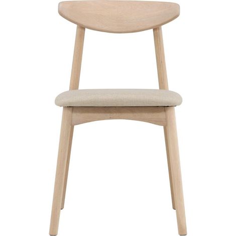 Ven chaise de salle à manger blanchi. (1/5)