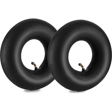 Lot de 2 4.10/3.50-4 Chambres à air de Roue Brouette, 410/350-4 Tubes Intérieurs de Remplacement avec Valve Courbée, Tuyau de Rechange pour Monocycles, Chariots, Tondeuses, Camions à Main (1/5)
