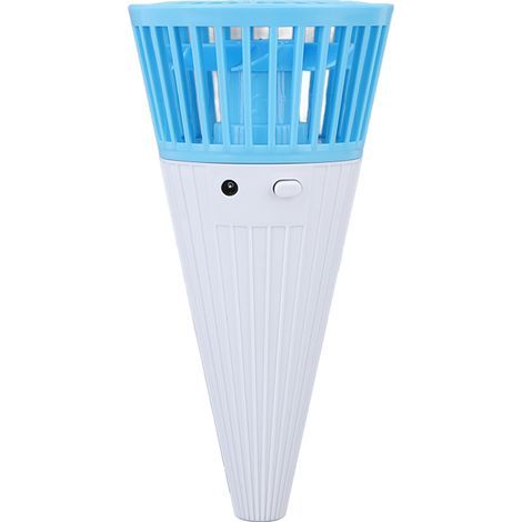 Kleiner, tragbarer, kegelförmiger Tischventilator zum Umhängen, blau (1/5)