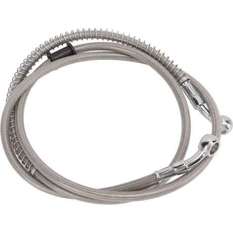 Tubo freno universale per moto in acciaio e PVC, con raccordo per la maggior parte delle motociclette, facile installazione, 140 cm. (1/5)