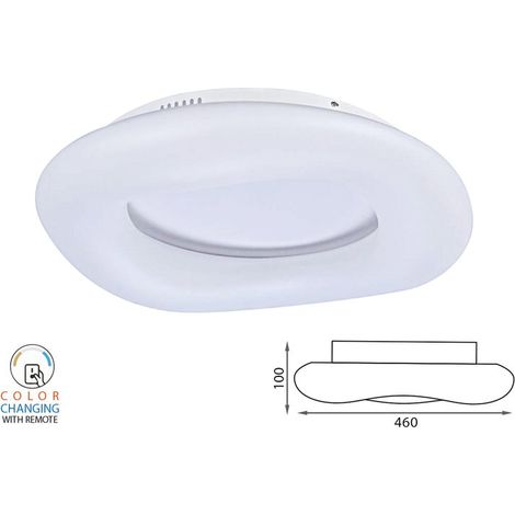 Plafoniera Led Da Soffitto Moderna Rotonda CCT Diametro 460mm 32W Dimmerabile Telecomando 3 In 1 SKU-3967 (1/3)