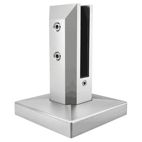 Deco Fer Forge – Pince à verre 16.76 fixation sol – Inox 316 – Hauteur 182mm – Largeur 108mm pour installations professionnelles (1/3)